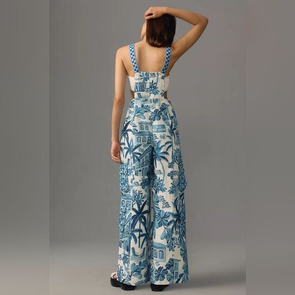 Farm Rio x Anthropologie Printed Overalls Size Extra Large NWT - Picture 2 of 4